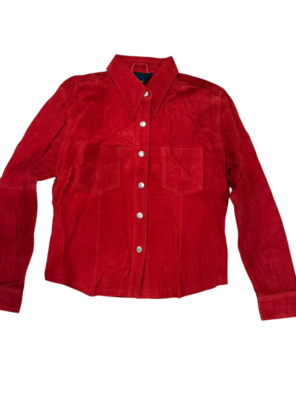 Vintage Jou Jou Red Suede Leather Shacket size Medium